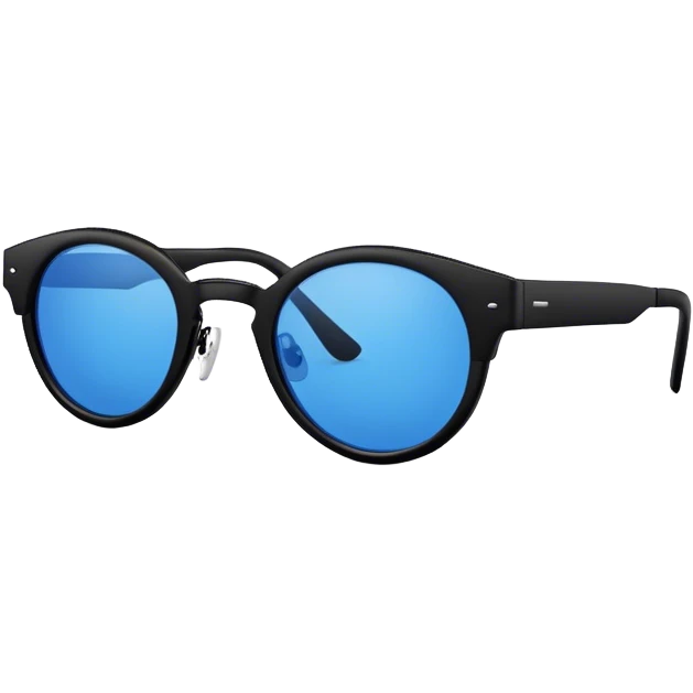 A stylish sunglasses with a bold, modern design, featuring blue lenses and a matte black frame, perfect for a sleek and trendy look. dont add any face, No head, No face emoji