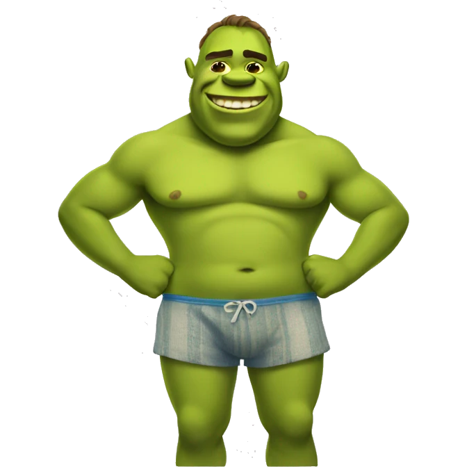 Shrek in a speedo emoji