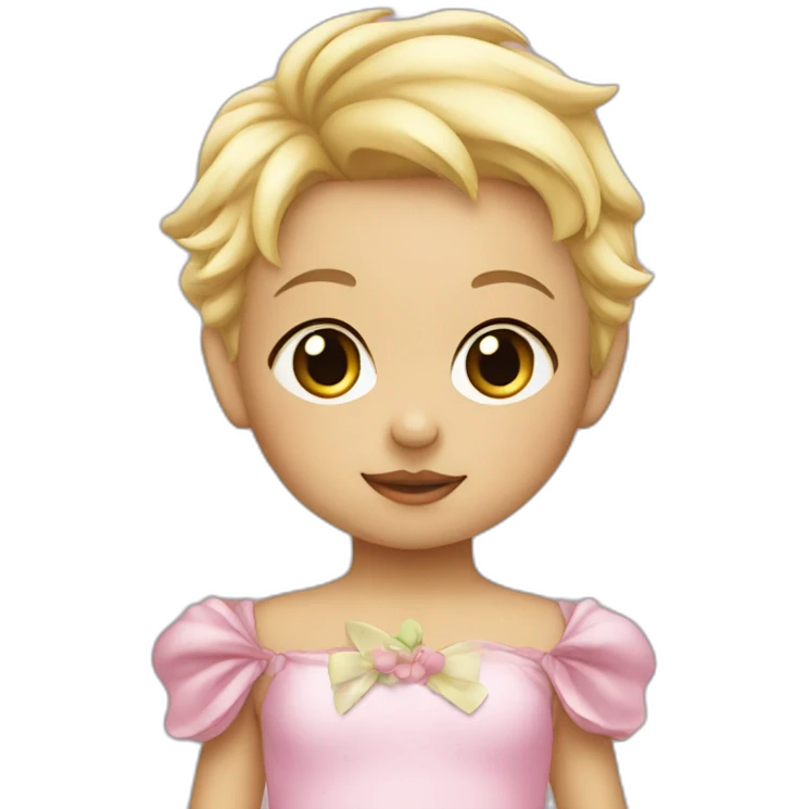 little blonde baby girl in a bird costume emoji