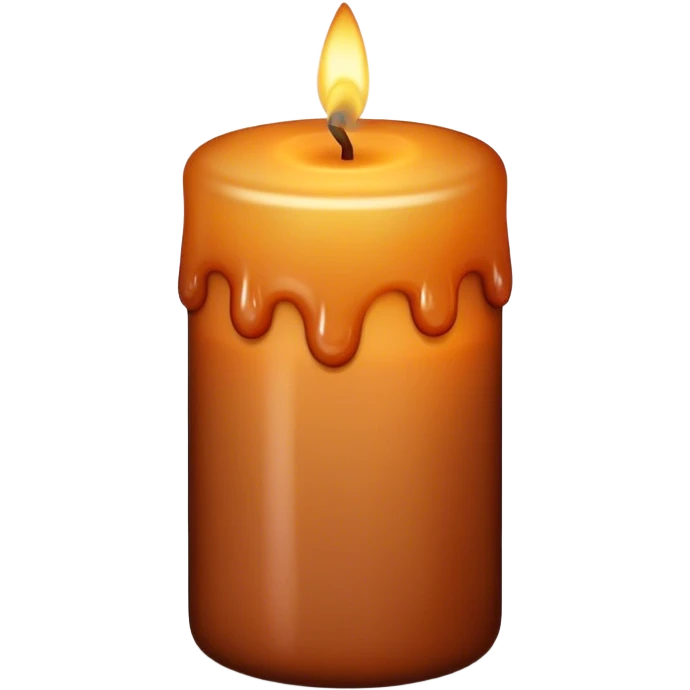Fat brown candle emoji