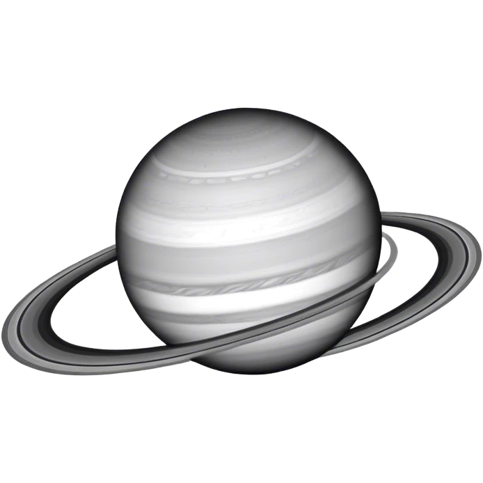 Saturn black and white simple emoji