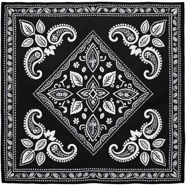 Black Paisley Bandana emoji