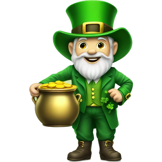 Leprechaun with a pot of gold emoji
