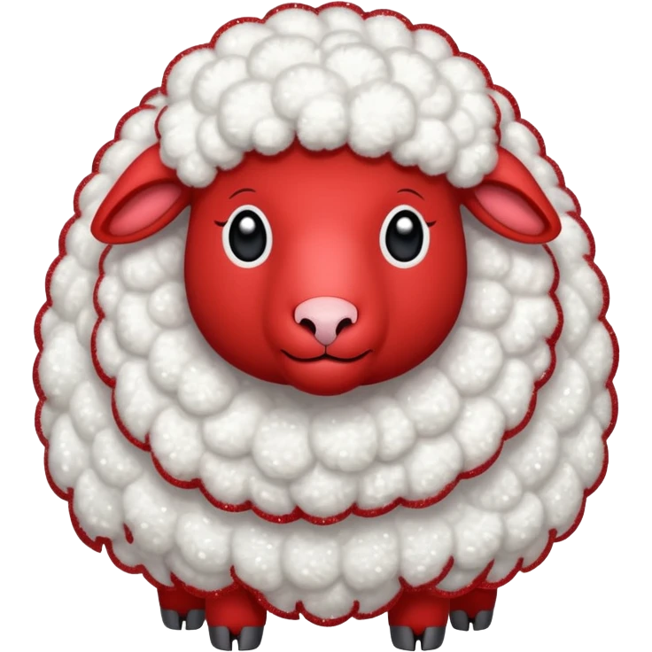 red glitter sheep emoji