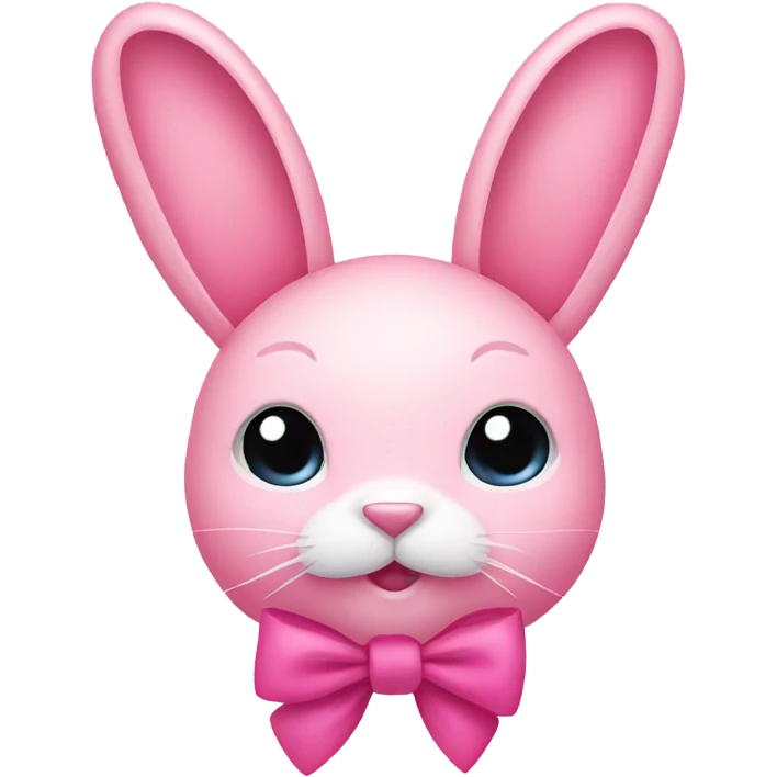 Pink bunny with a pink bow  emoji