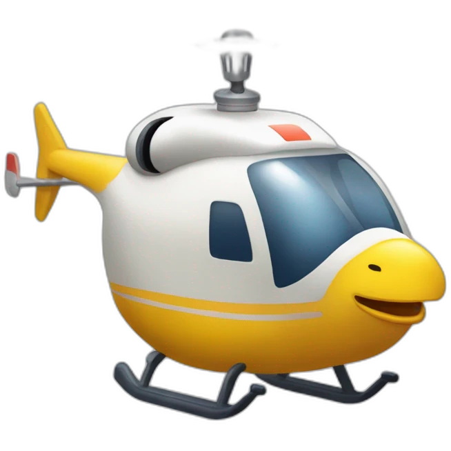 gallina montada en un helicoptero emoji