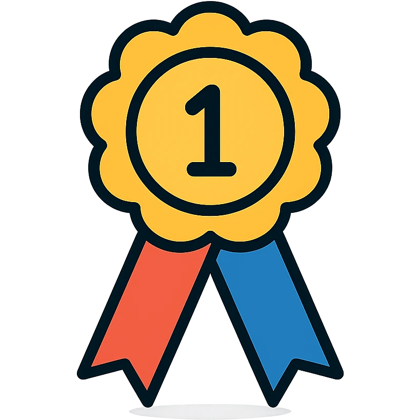 vector icon of an award winner with gold and colorful elements, elegant and minimalist flat design, award badge style, 2D flat vector, trending icon look, soft shadows, no text, isolated on white background, perfect for commercial use emoji