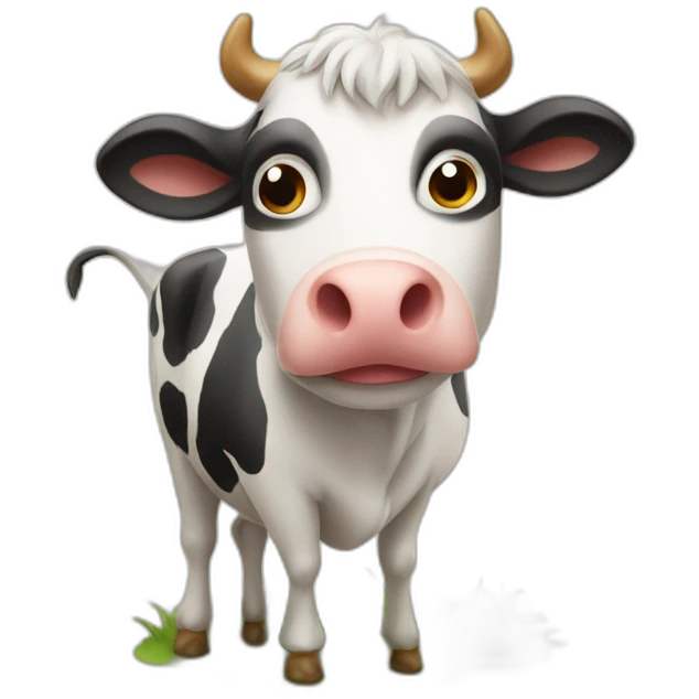 Vache sur oiseau emoji