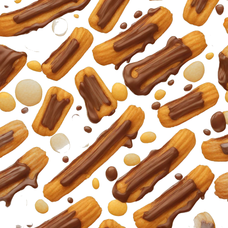 A Churro with chocolate dipped  emoji