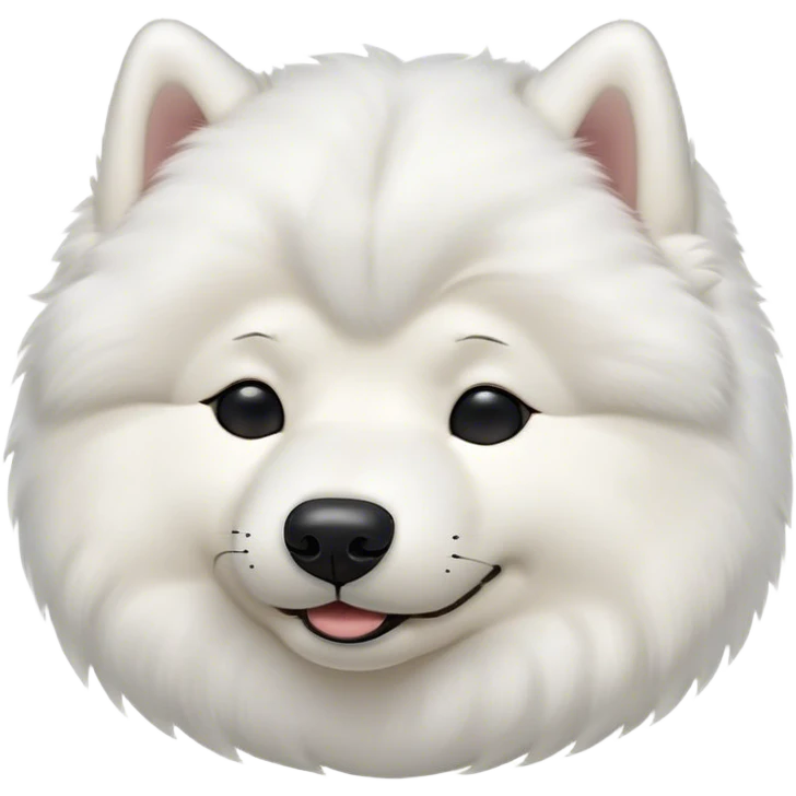 Meme-Worthy Cute Sleeping Samoyed Portrait Emoji, Head resting peacefully with a contented smile, showcasing a delightfully fluffy build and a luxuriously soft pure white Fur, eyes shut in a serene nap, Simplified yet hilariously adorable features, highly detailed, glowing with a soft, drowsy light, high shine, relaxed and utterly lovable, stylized with an air of playful laziness, bright and heartwarming, soft glowing outline, capturing the essence of a comically sleepy companion, so meme-worthy it feels like it could instantly become the next viral sensation of adorable slumber! emoji
