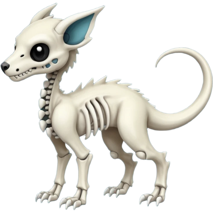 Eldritch Spooky Scary Skeletal Linoone-Absol-Trico-Hybrid (Full body) emoji