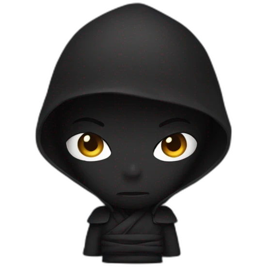 Ninja dressed in black and sad  emoji