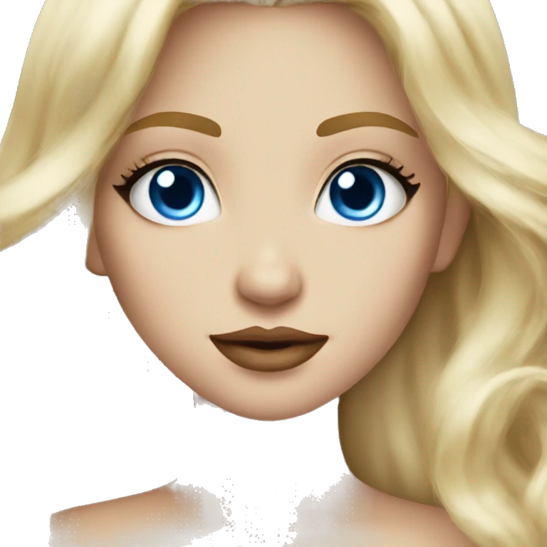Blonde blue eyes princess big lips emoji