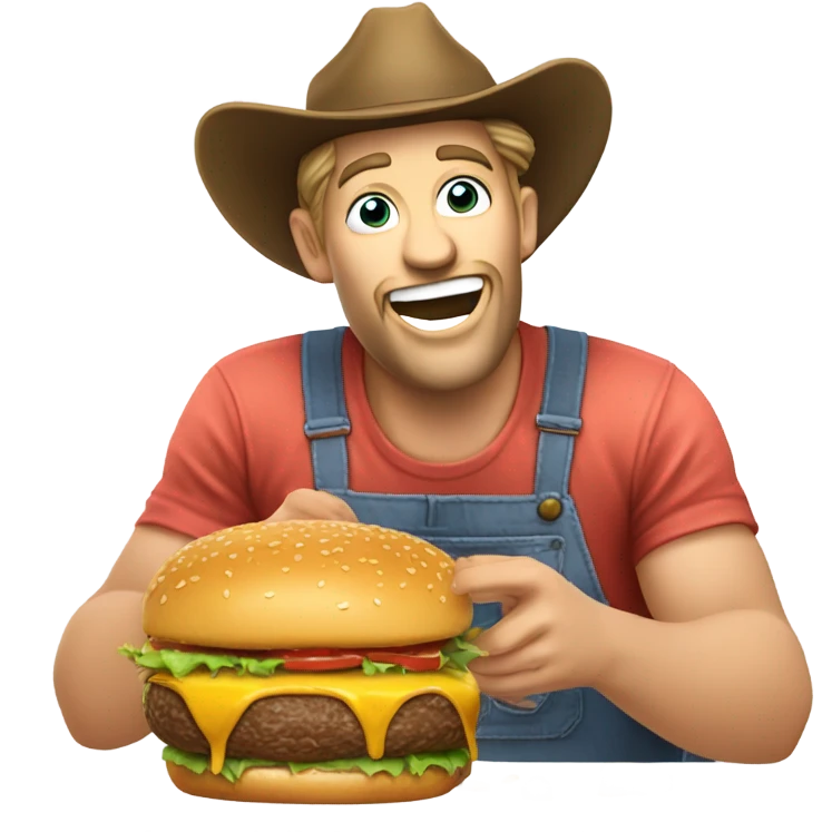 Hillbilly eating a burger emoji