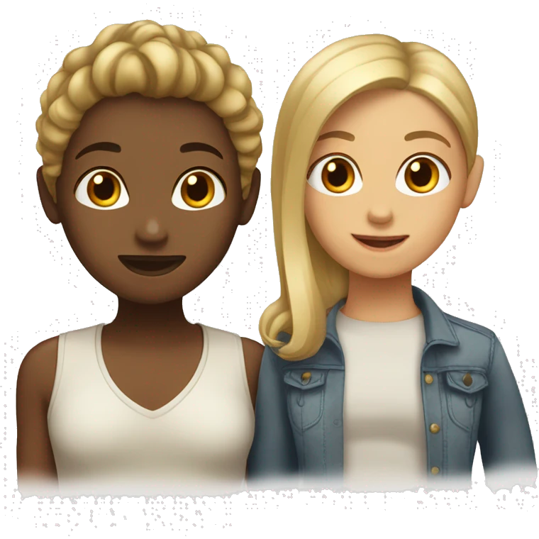 Brown and blonde fruends emoji