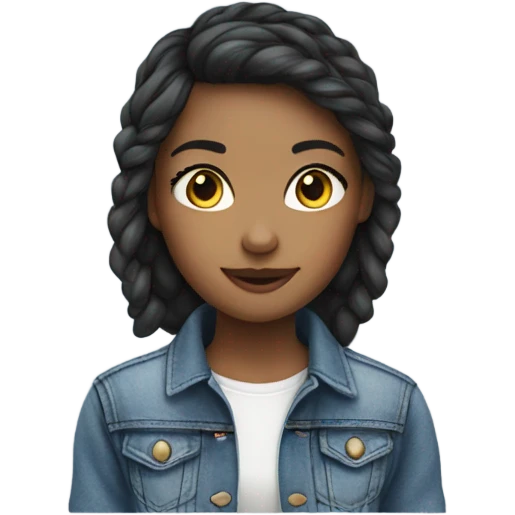 confident girl in denim jacket emoji