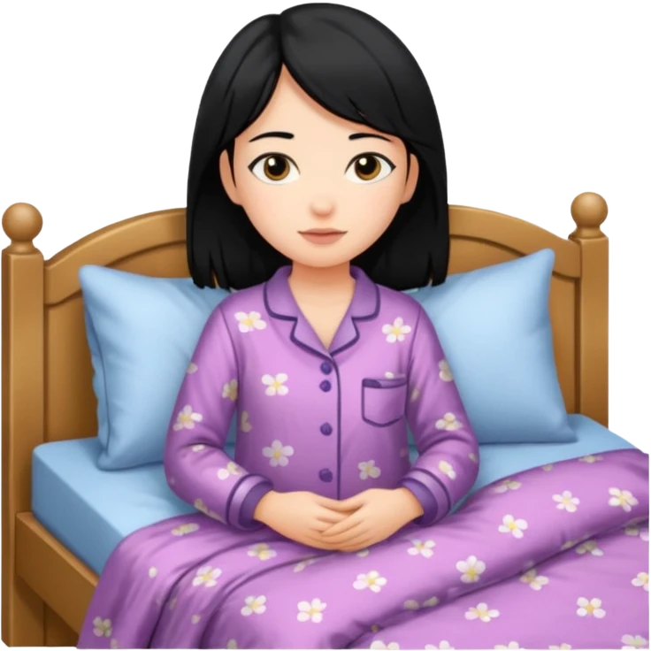 girl going to bed black hair emoji