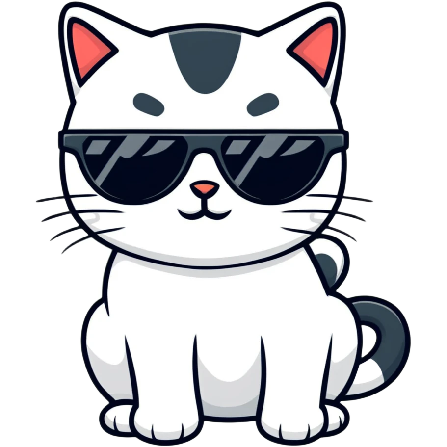 cool cat wearing sunglasses emoji
