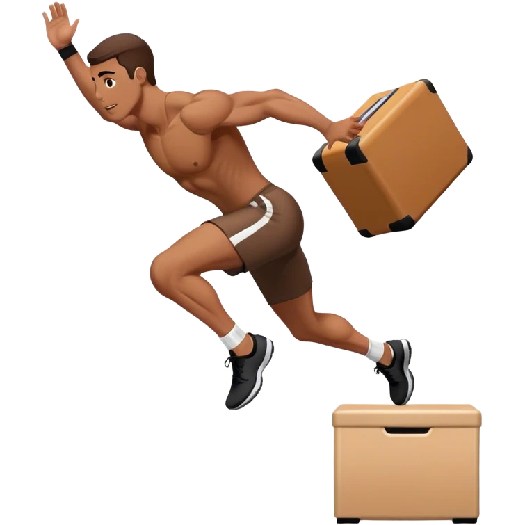 man jump onto plyo-box side-view emoji