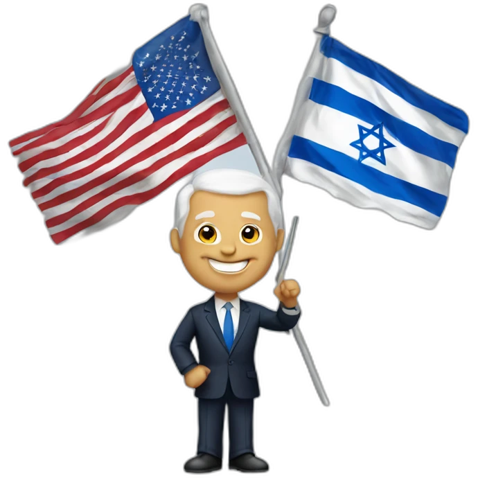 Joe Biden raising Israel flag emoji