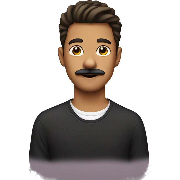 teenager with moustache emoji