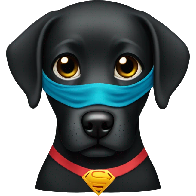black lab with superhero eye mask emoji