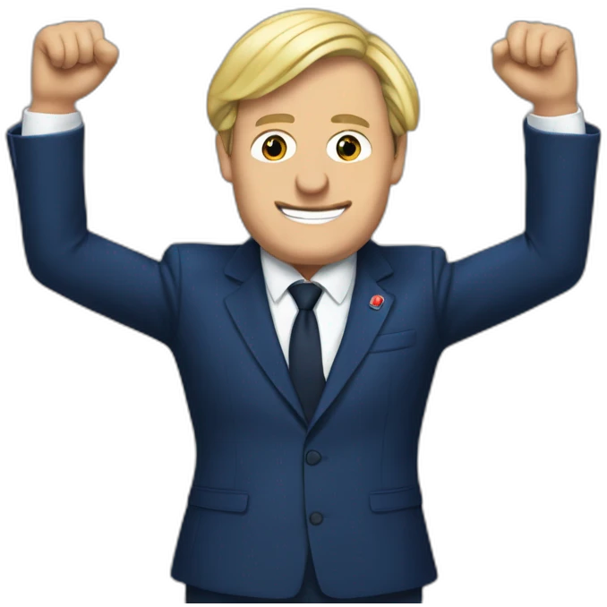Macron embrasse marine le pen emoji