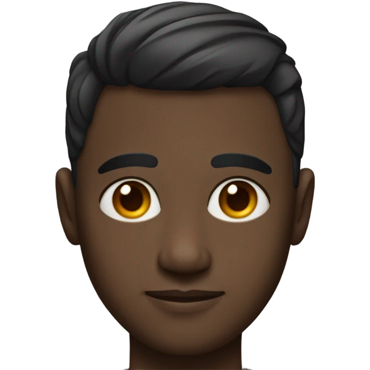 realistic dark-skinned male portrait with short hair emoji