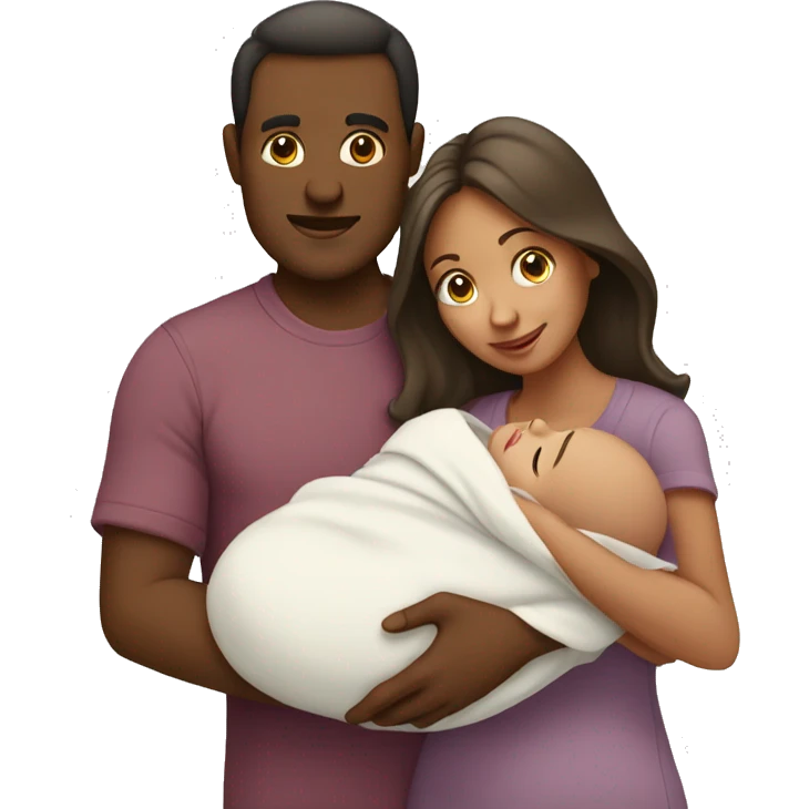 men, women in women holding new born baby emoji