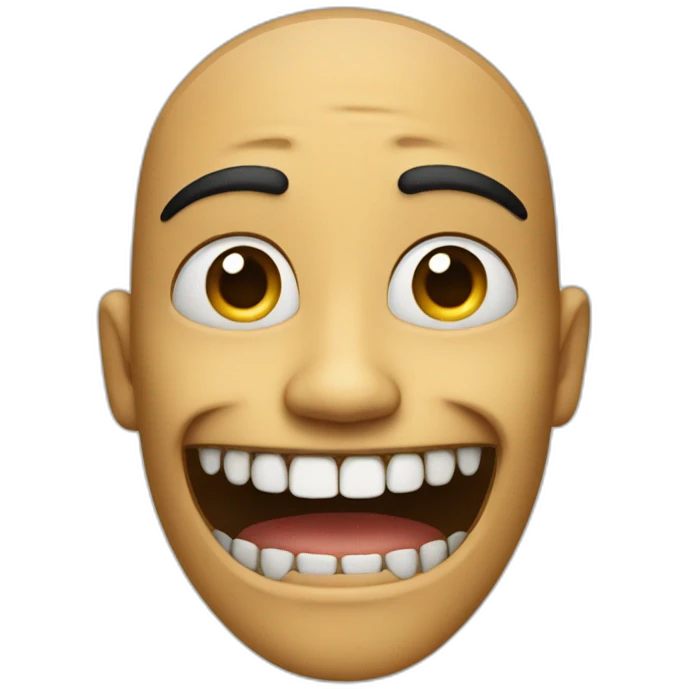 One person with a Big teeth with one black mark on under the nose emoji
