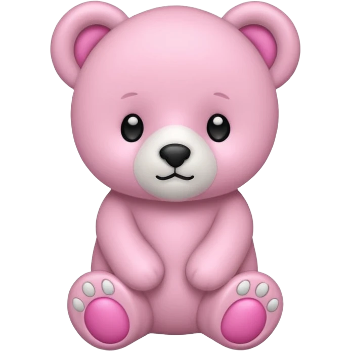 Oso de peluche blanco Adorable con un lazo rosa emoji