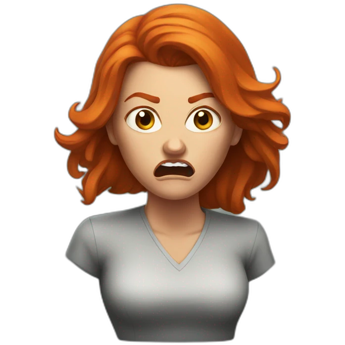 Enraged redheaded woman emoji
