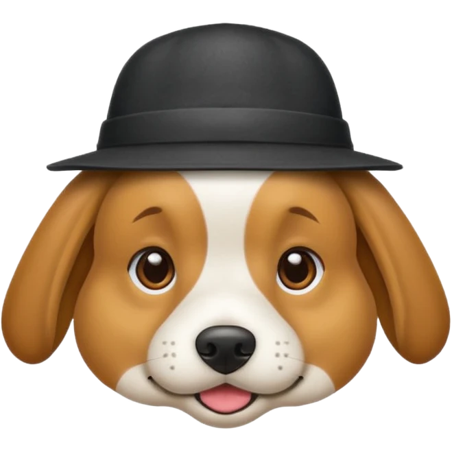 A dog in a hat.

 emoji