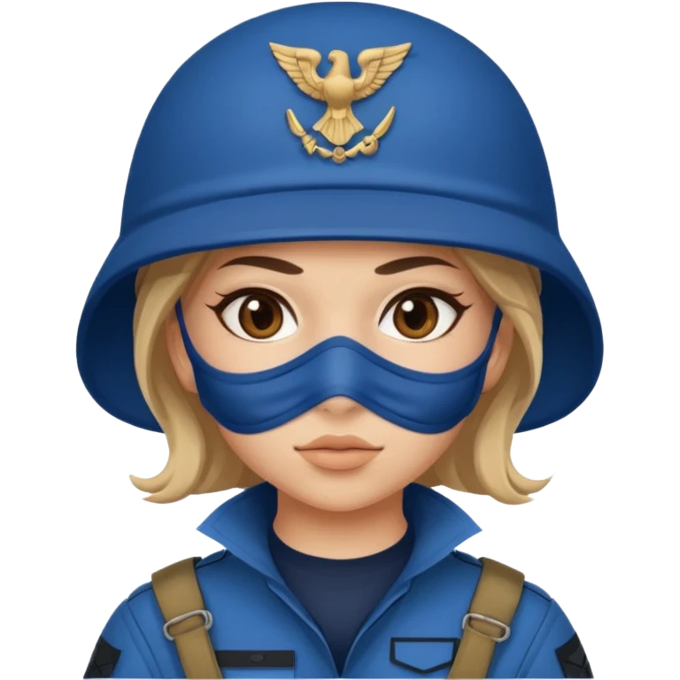 girl soldier with blue mask emoji