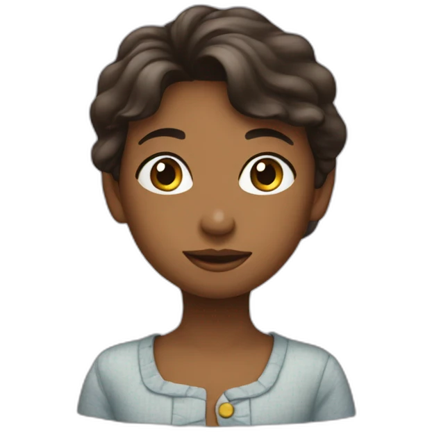Fille métissée avec un garçon emoji