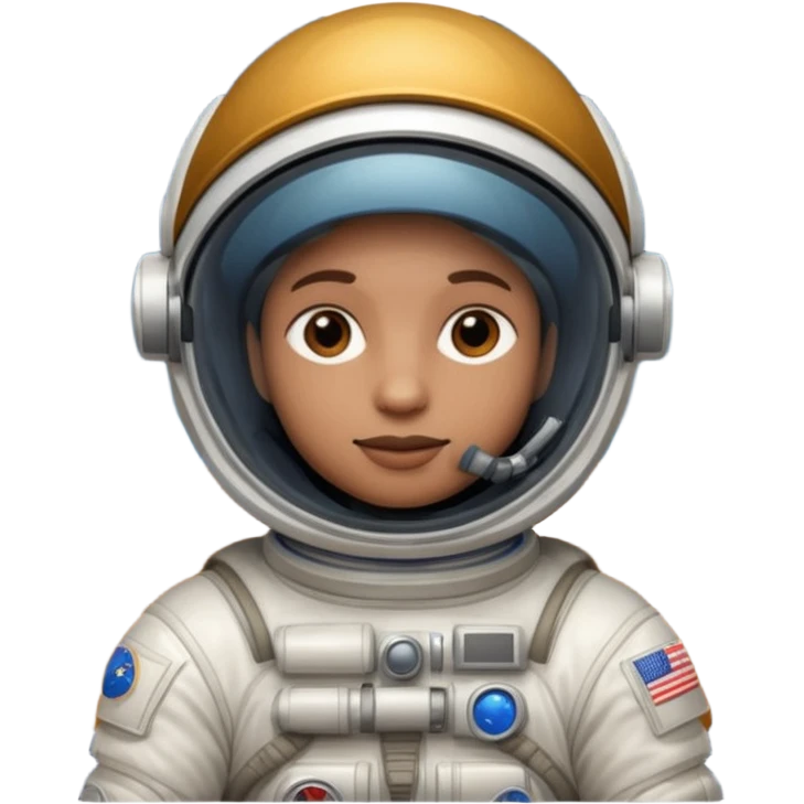 Astronaut with closed helmet rides planets emoji
