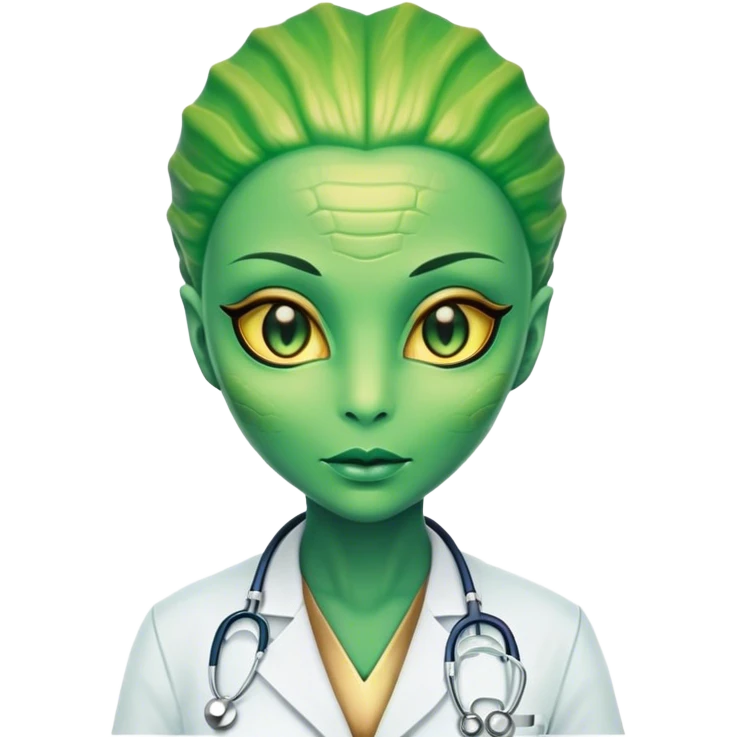 Reptilian alien woman, is a doctor emoji