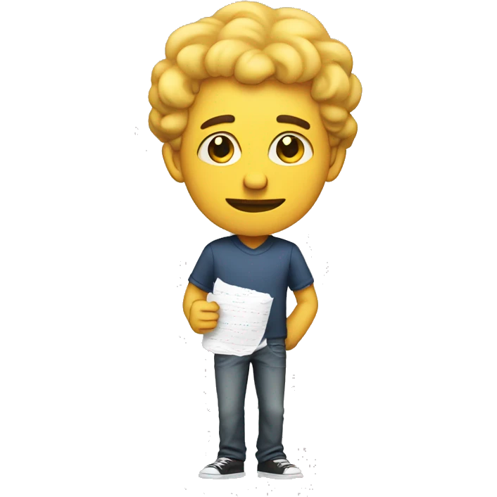 Dude with homecoming paper emoji