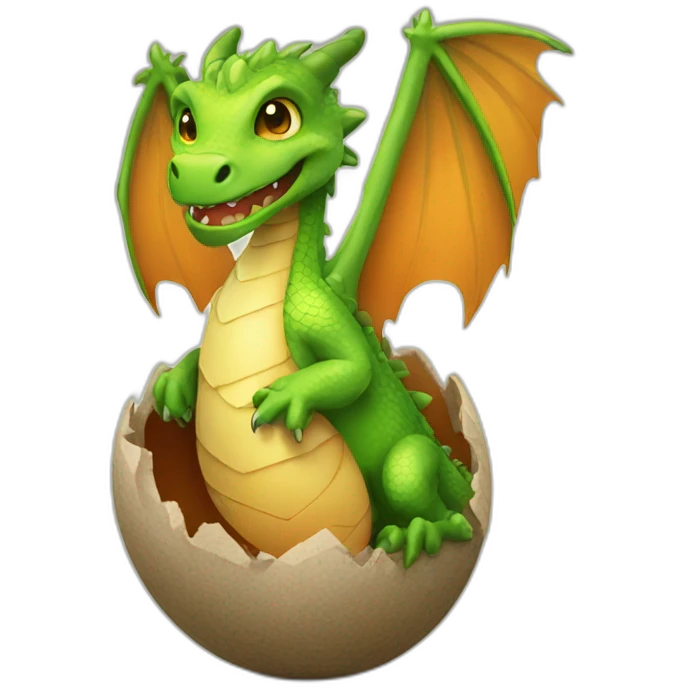 Dragon hatching emoji