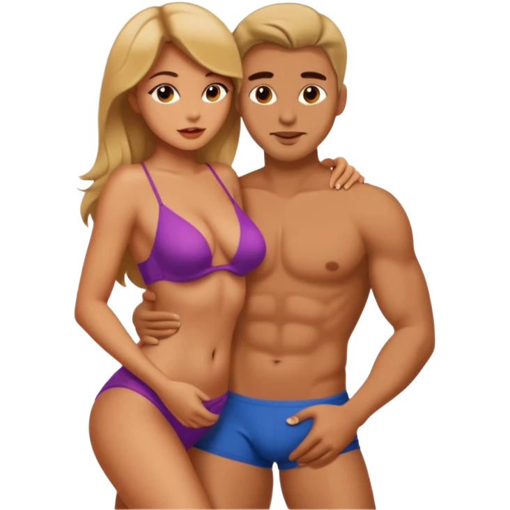 One sexy horny lady seducing a man emoji