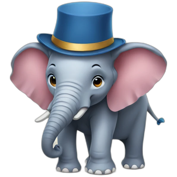 Elephant wearing a hat emoji