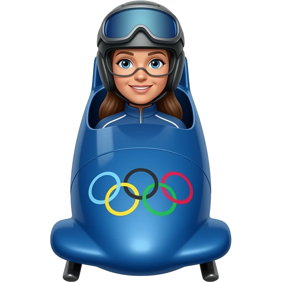 USA Olympic blue Bobsled with female inside emoji