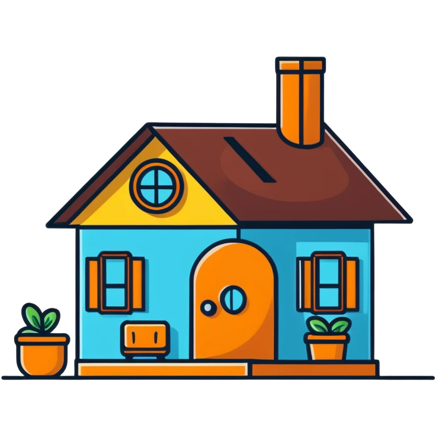 penny coin cut open revealing a cute little character living inside, penny interior decorated like a tiny house with furniture emoji