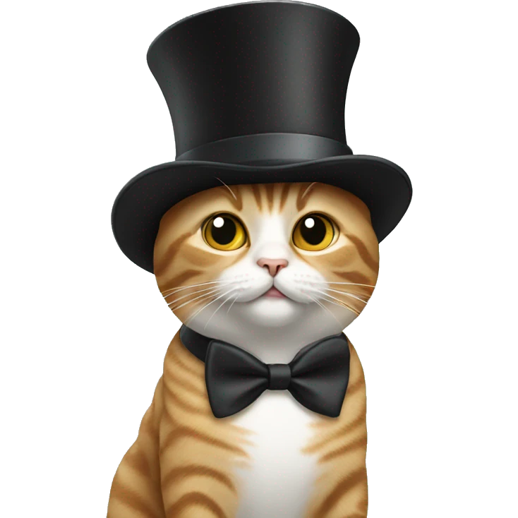 Cat wearing fashionable top hat emoji