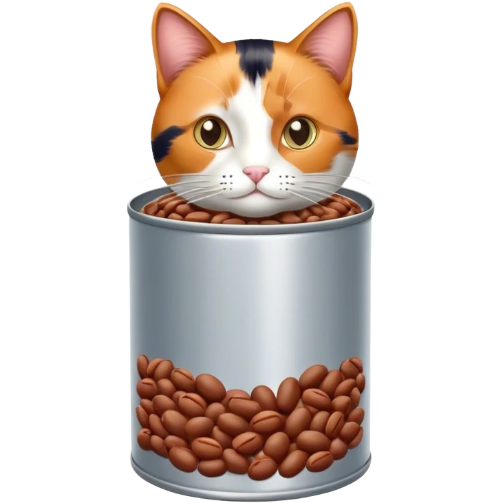 A cat in a can of beans emoji