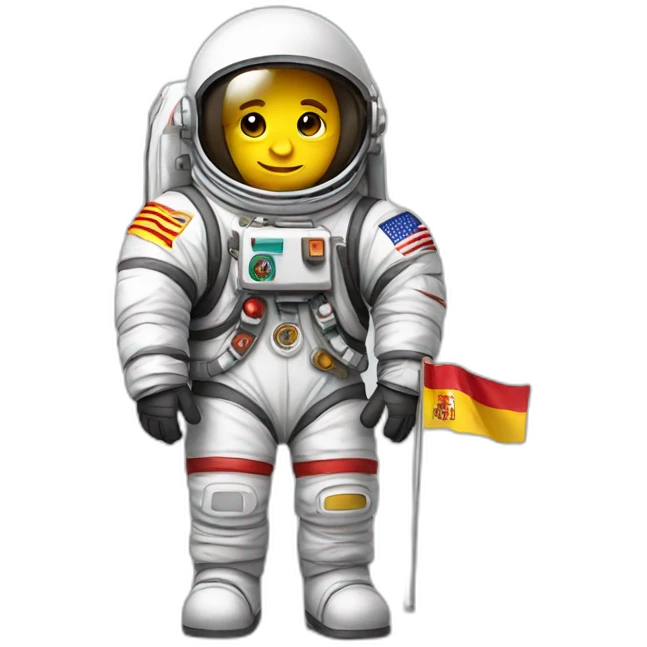 astronaut with spanish flag emoji