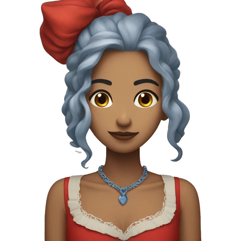 Corazon mitad rojo y azuñ emoji