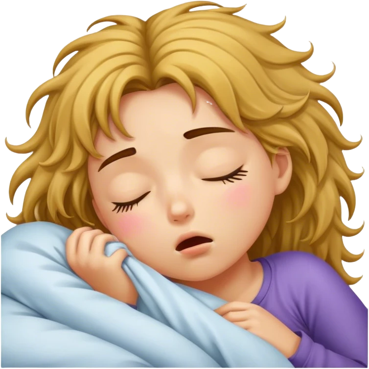 Sleeping teenage girl, drooling/messy hair  emoji