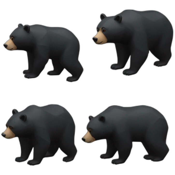 stand Lowpoly black bear with fuel emoji