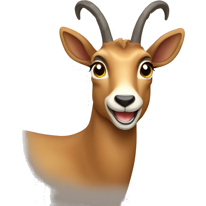 happy smiling brown chamois front emoji
